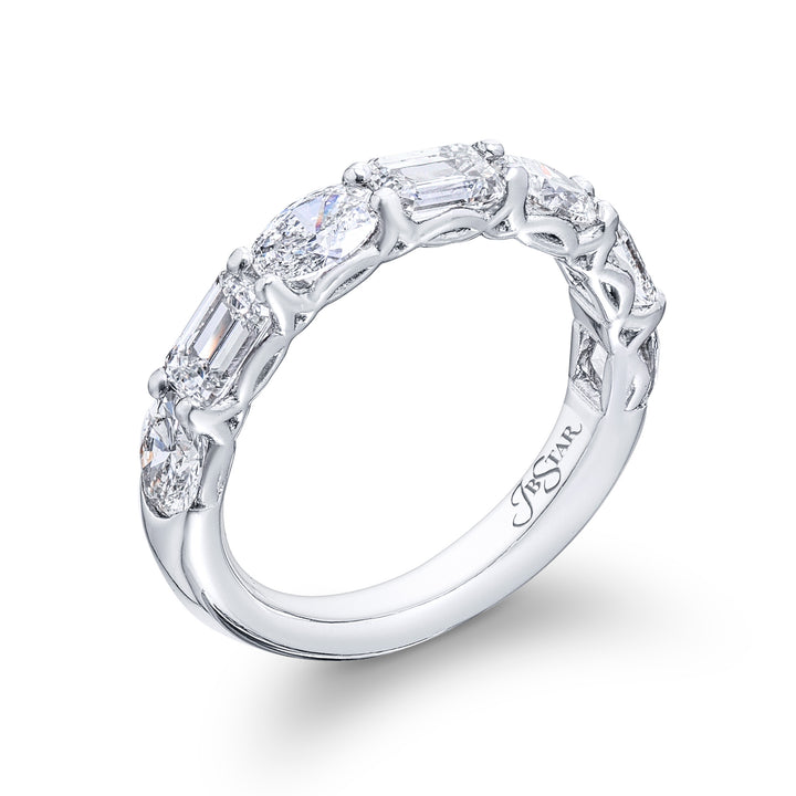 2.56ctw Oval and Emerald Cut Diamond Band