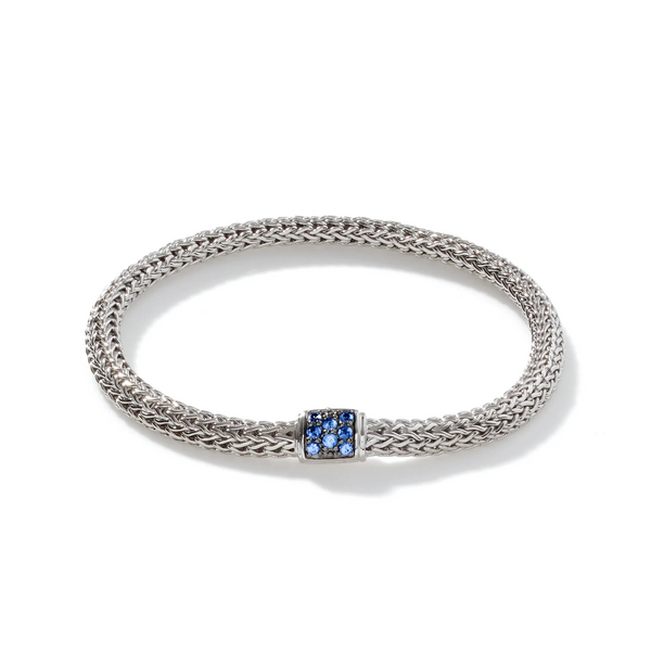 Sterling Silver and Blue Sapphire Icon Bracelet
