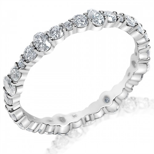 .58ctw Oval and Round Shared Prong Eternity Band