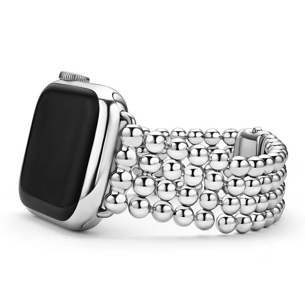 Stainless Steel Infinite Caviar Beaded Watch Bracelet - 38-45mm