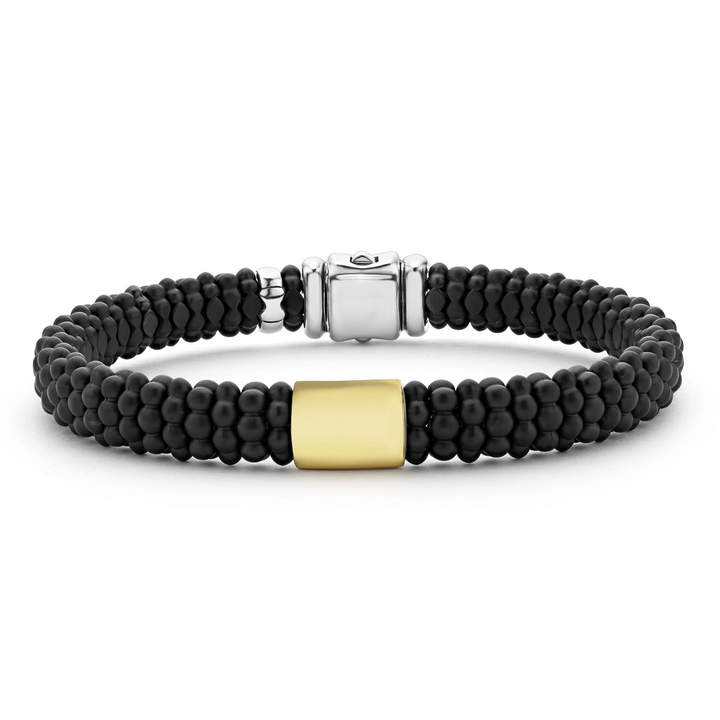 18K Gold Matte Ceramic Beaded Bracelet | 9mm