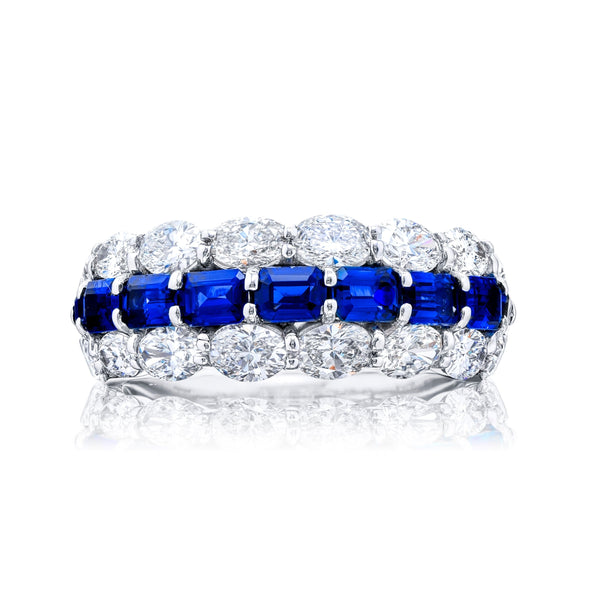 1.73ctw Diamond, 1.60ctw Blue Sapphire set in Platinum