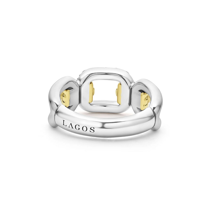 Two-Tone Link Diamond Ring