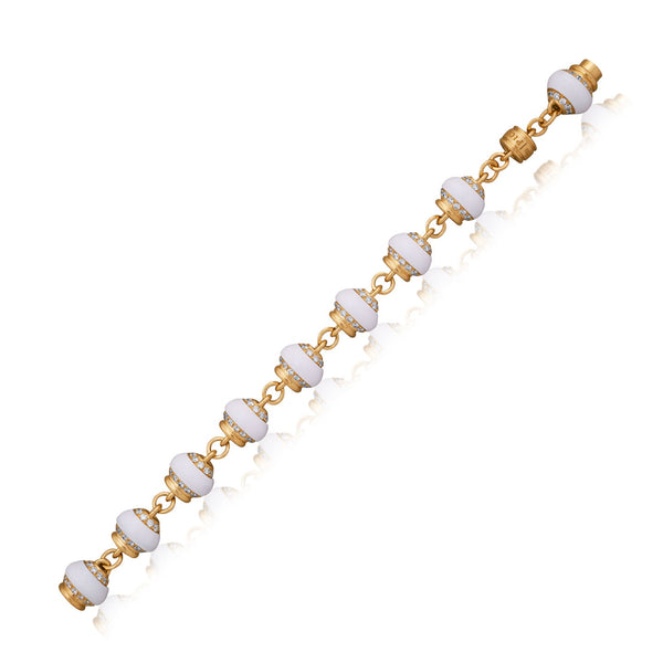 5.87ctw Diamond And White Ceramic Bracelet
