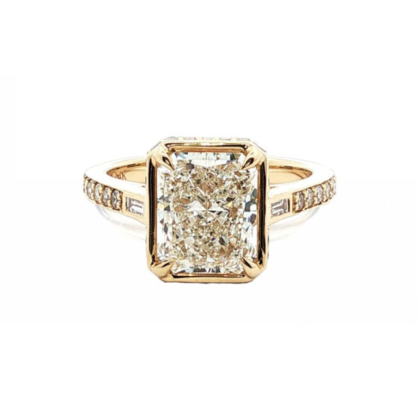 3.42ctw Radiant Cut Diamond Engagement Ring