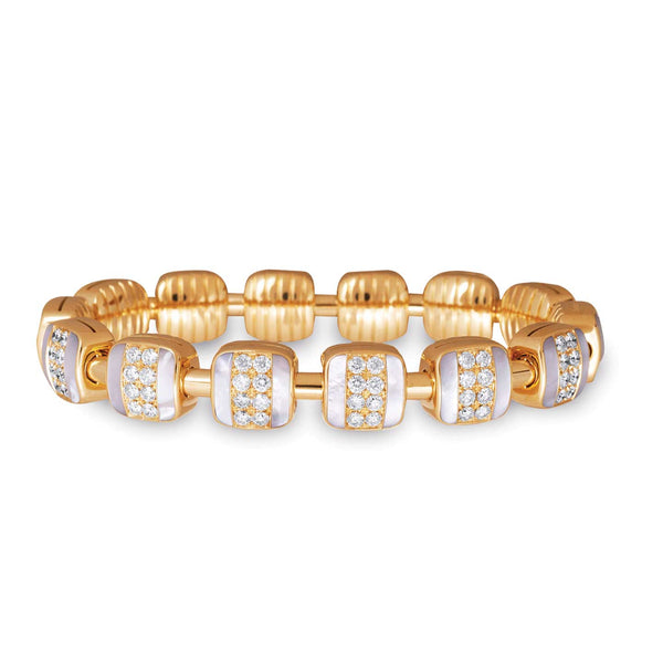 4.75ctw Diamond with White Mother of Pearl Reversible Xpandable™ Bracelet