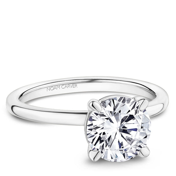 14K White Gold Round Engagement Ring