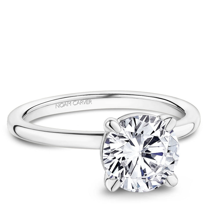 14K White Gold Round Engagement Ring