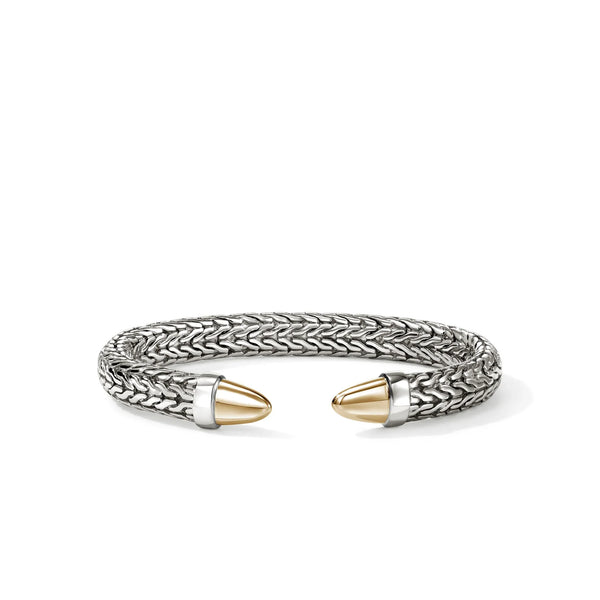 Sterling Silver and 14K Yellow Gold Spear Flex Cuff