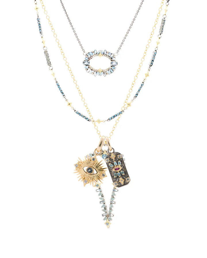 Yellow Gold Starburst Evil Eye Enhancer