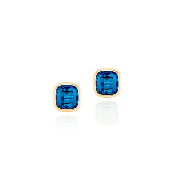 London Blue Topaz Set Stud Earrings