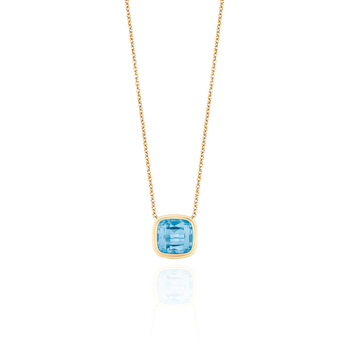 Small Blue Topaz Cushion Pendant
