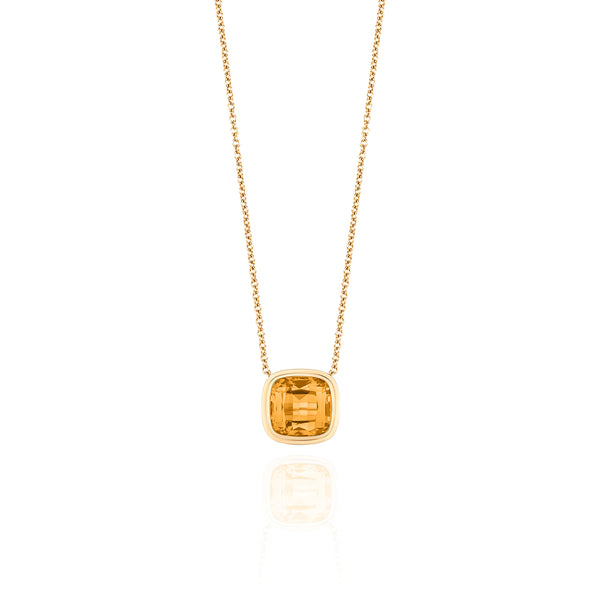 Small Citrine Cushion Pendant