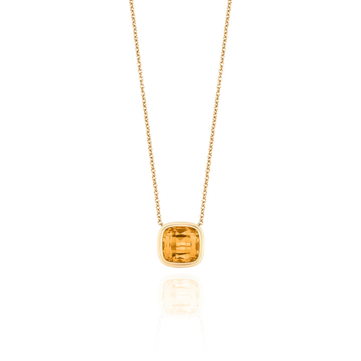 Small Citrine Cushion Pendant