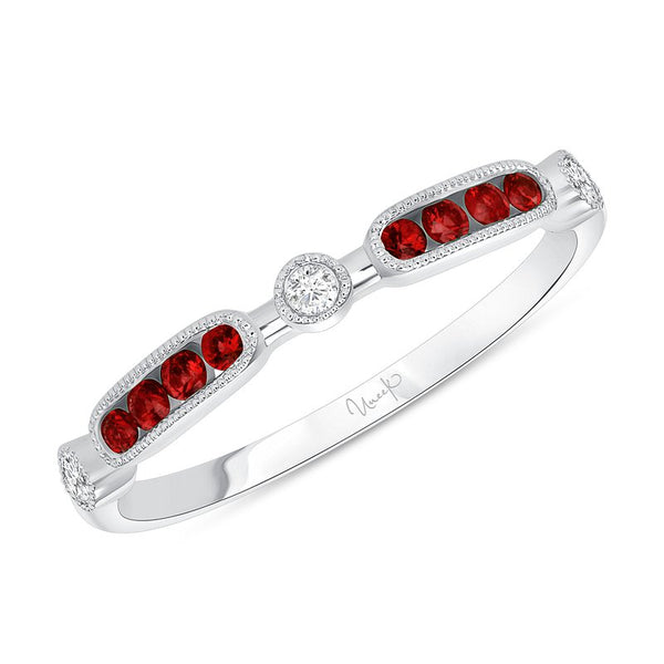 Ruby and 0.06ctw Diamond Ring