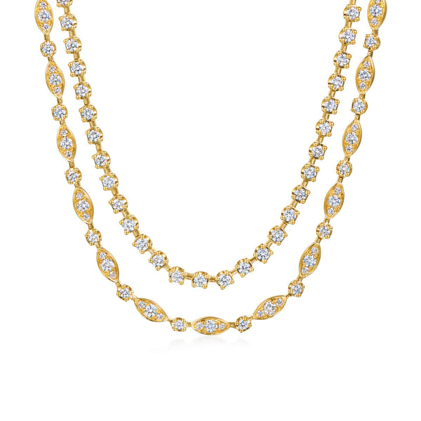 2.84ctw Diamond Double Line Necklace