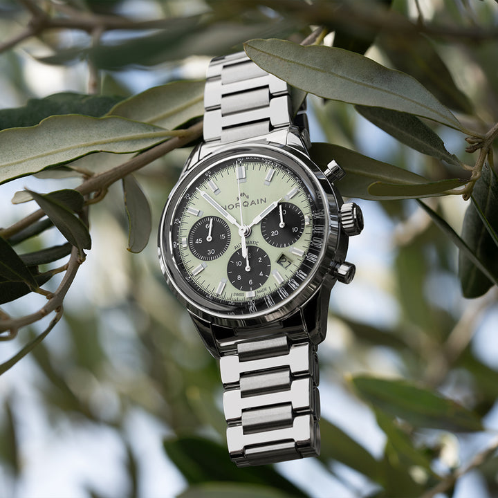 Freedom 60 Chrono 40MM with pistachio-coloured dial with sunray finish