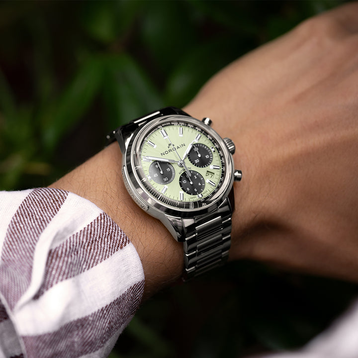 Freedom 60 Chrono 40MM with pistachio-coloured dial with sunray finish