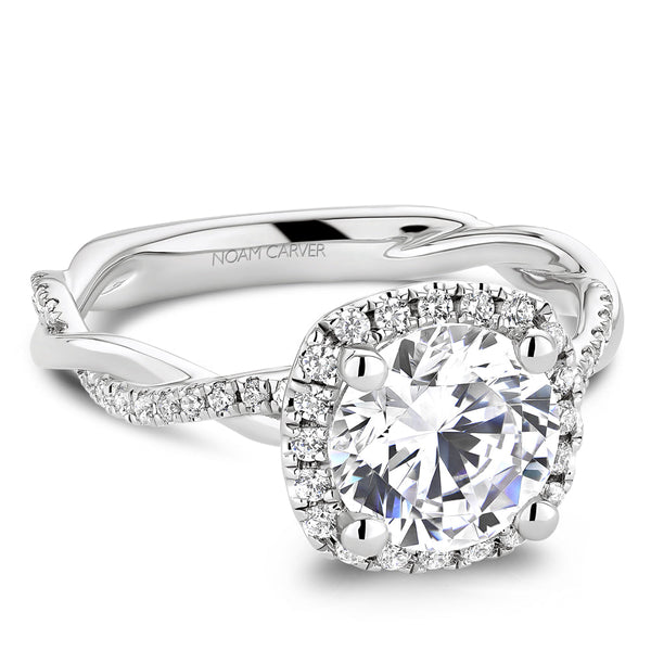 0.32ctw Halo Engagement Ring