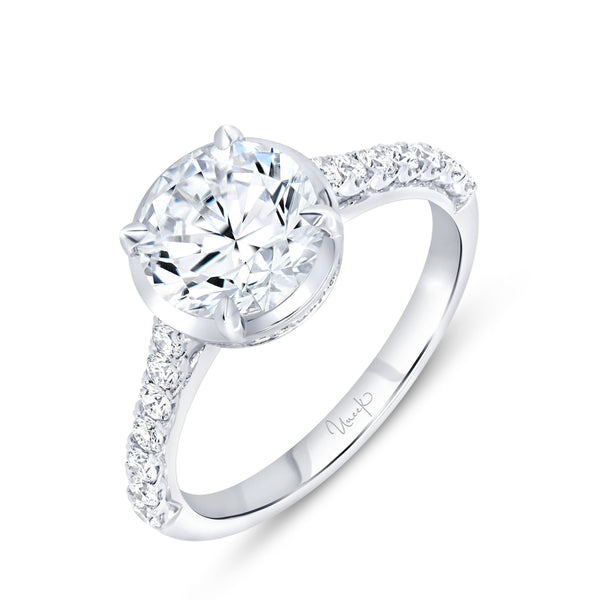 0.42ctw Round Halo Engagement Ring