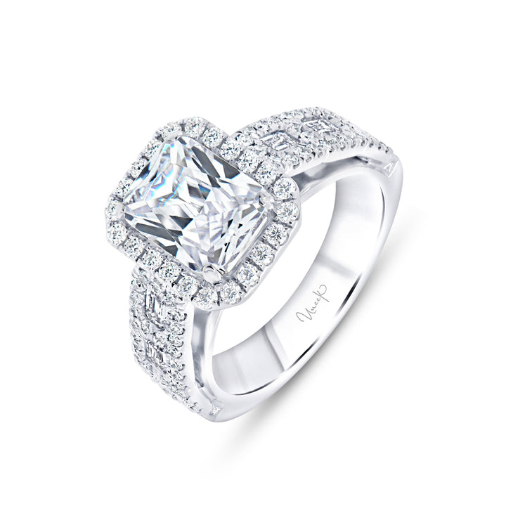 1.19ctw Emerald Cut Halo Engagement Ring