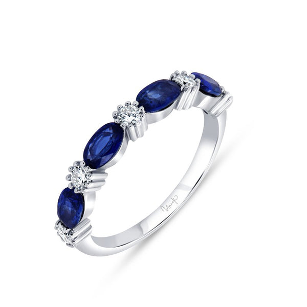 Blue Sapphire and 0.25ctw Diamond Ring
