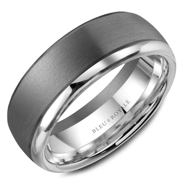 14K White Gold With Brushed Tantalum