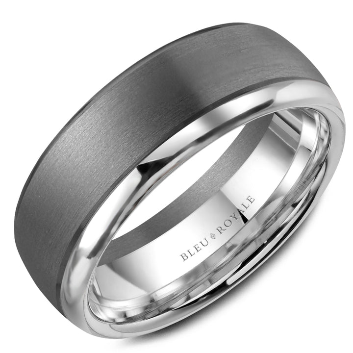 14K White Gold With Brushed Tantalum