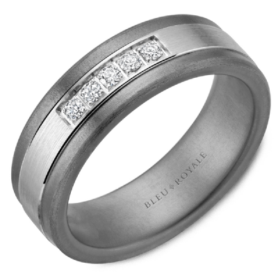 14K White Gold and Tantalum with 0.14ctw Diamonds