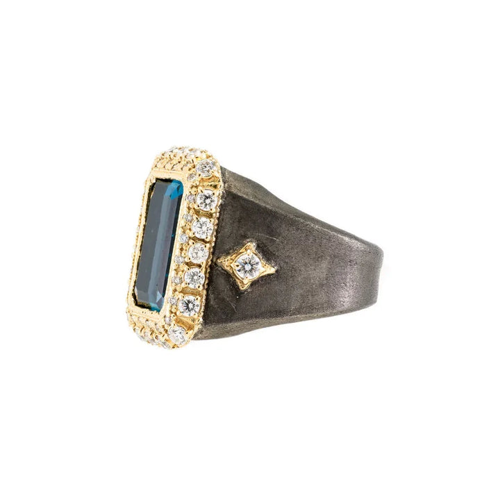 Gold & Sterling Silver London Blue Topaz Ring