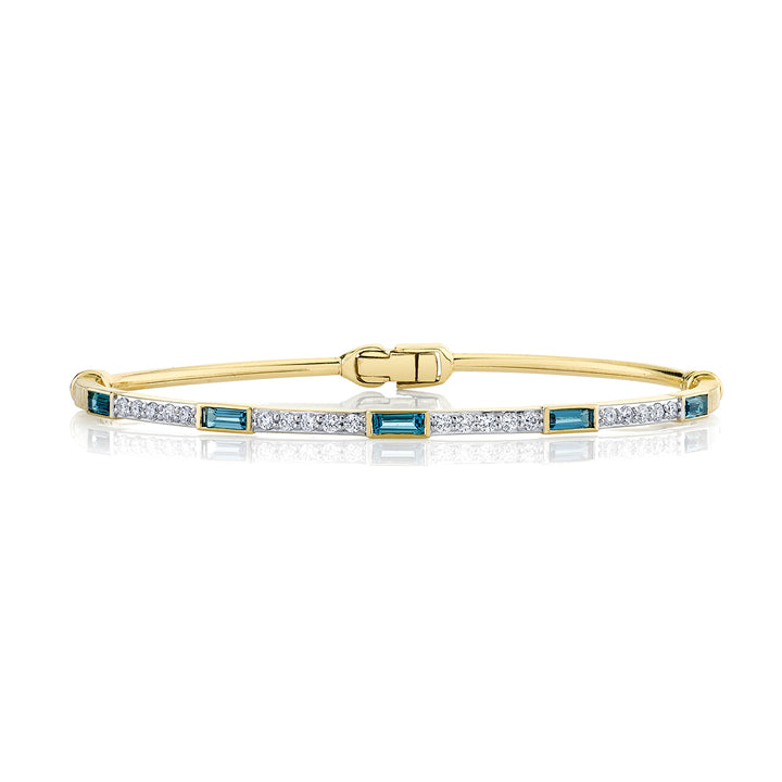 London Blue Topaz & Diamond Bangel Bracelet