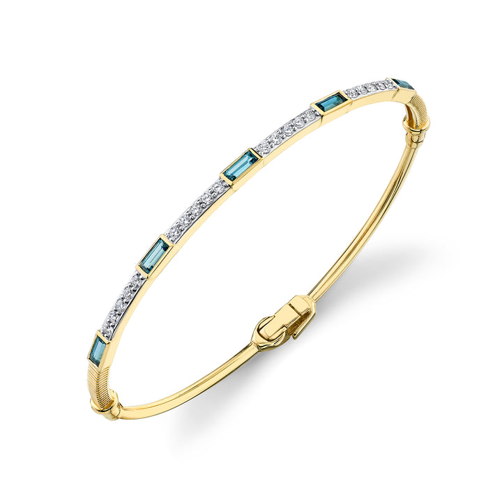 London Blue Topaz & Diamond Bangel Bracelet