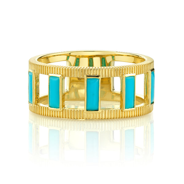 Turquoise Baguette & Strie Band