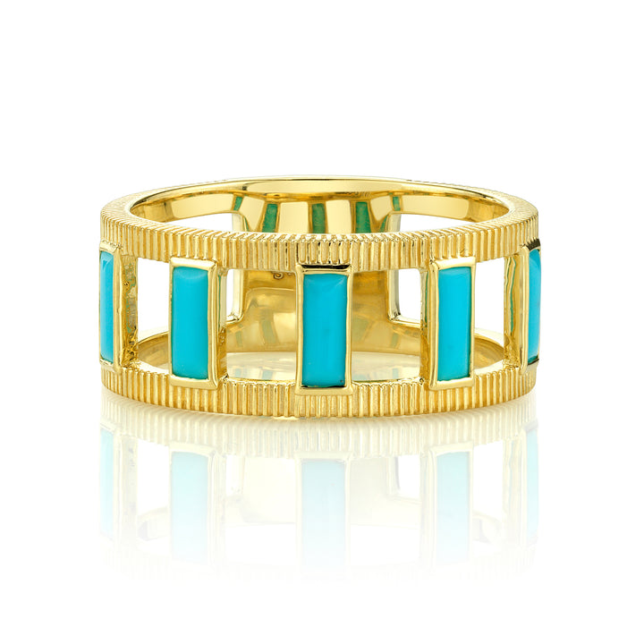 Turquoise Baguette & Strie Band