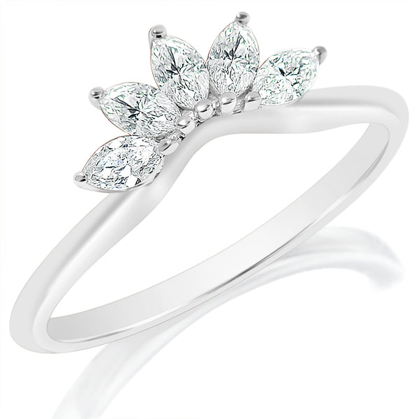 Marquise Five Stone Curved Band