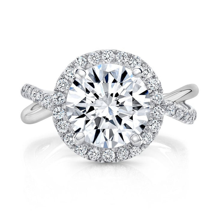 0.40ctw Diamond Halo Twist Engagement Ring