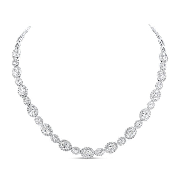14.39ctw Diamond Halo Choker Necklace