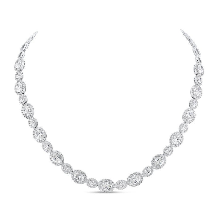 14.39ctw Diamond Halo Choker Necklace