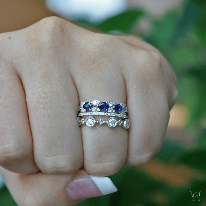 Blue Sapphire, 0.43ctw Diamond Fashion Ring - Gunderson's Jewelers