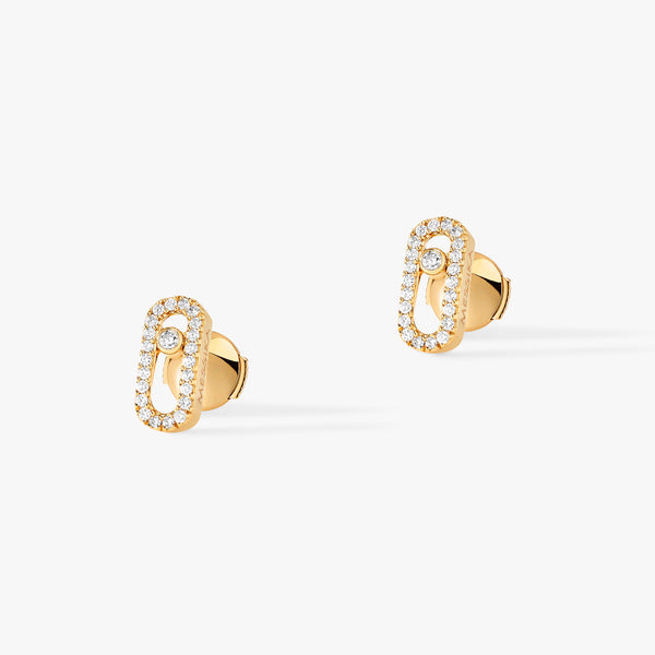0.16ctw Yellow Gold Diamond Pavé Stud Earrings
