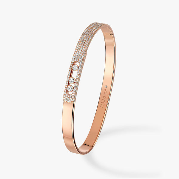0.94ctw Rose Gold Diamond Pavé Bangle Bracelet