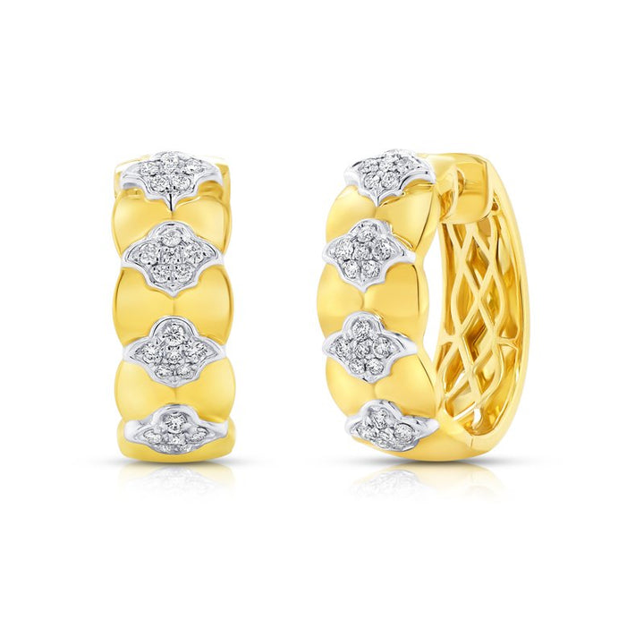0.36ctw Diamond Quilt Hoop Earrings