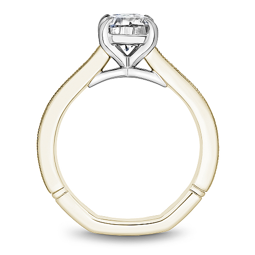 14K Yellow and White Gold Diamond Engagement Ring