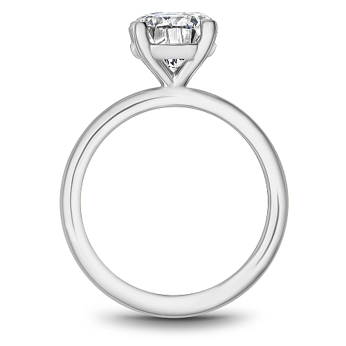 14K White Gold Round Engagement Ring