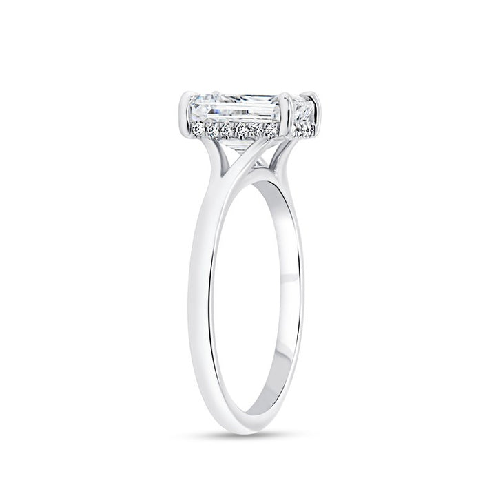0.08ctw Diamond Emerald Cut Engagement Ring