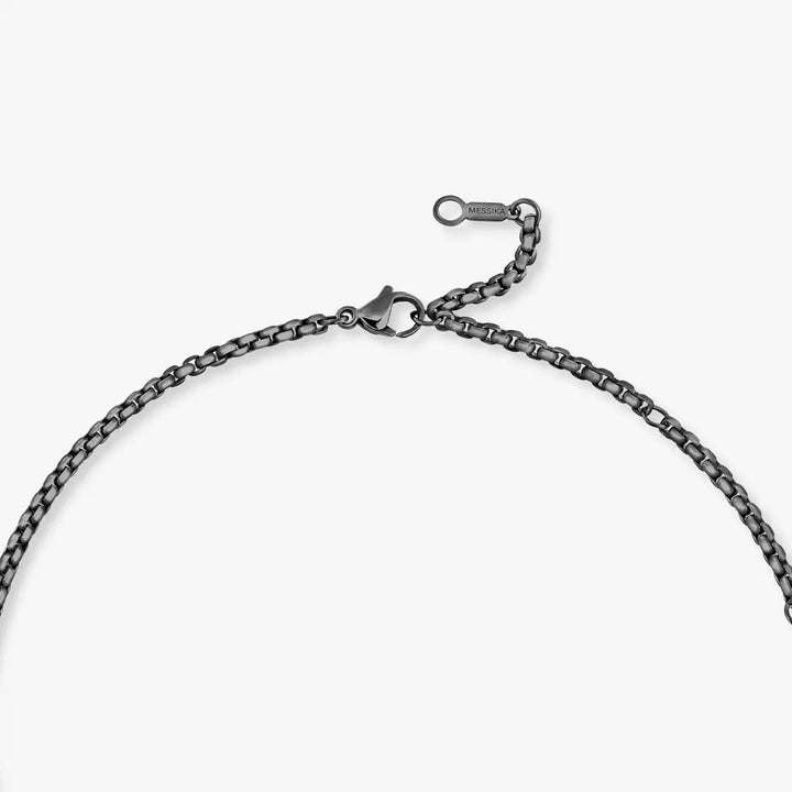 0.14ctw Graphite Titanium Diamond Military Tag Necklace