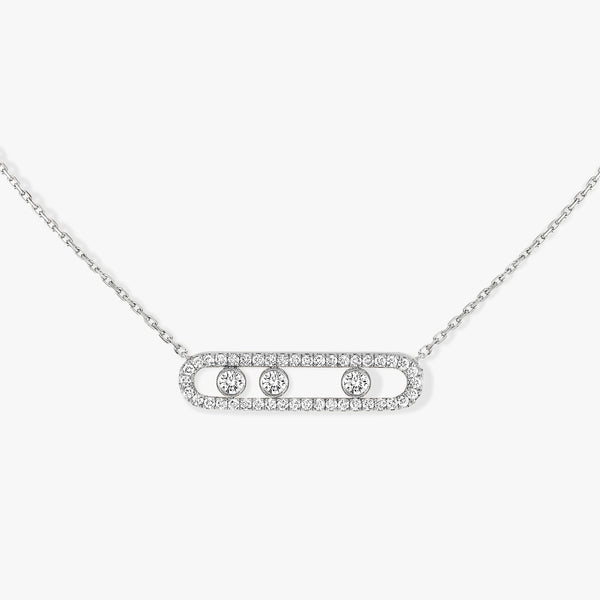 0.65ctw White Gold Diamond Pavé Necklace