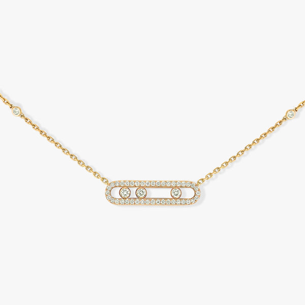 0.35ctw Yellow Gold Diamond Pavé Necklace
