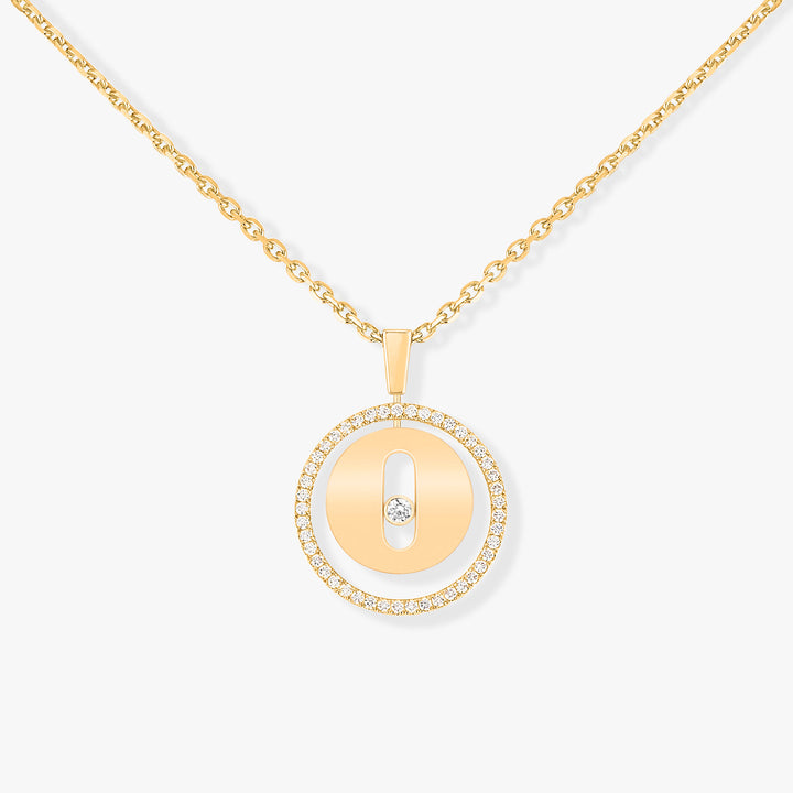Yellow Gold Diamond & White Mother-Of-Pearl Necklace