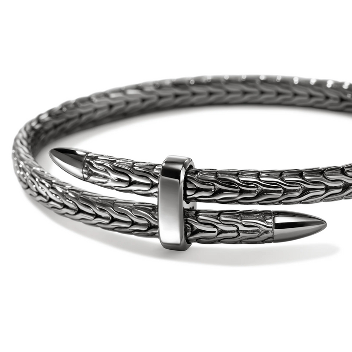 Dark Sterling Silver Spear Flex Cuff